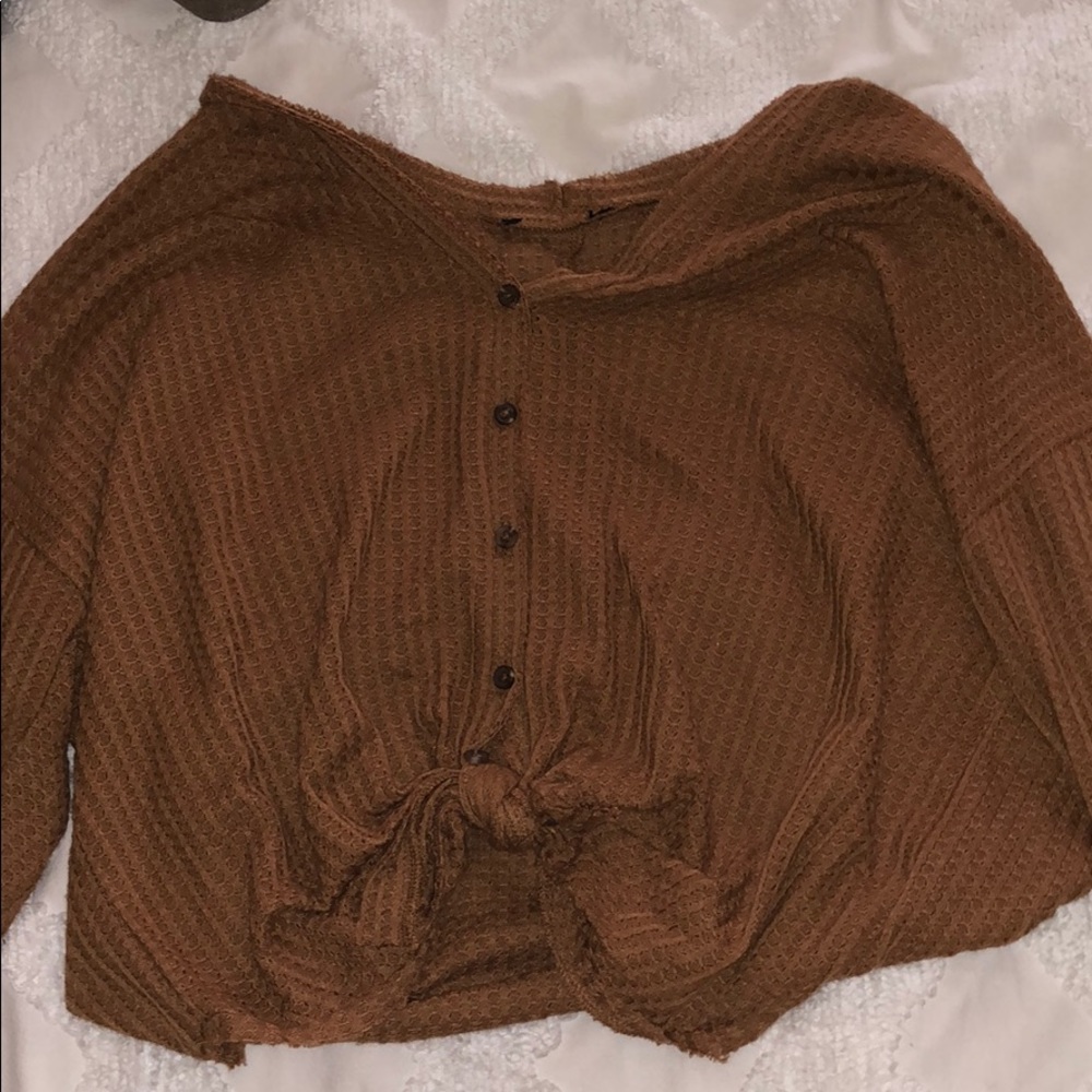 Tan tie top